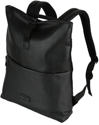Police Zaino Uomo Nero Elegante, in PU, Da Lavoro, con Scomparto PC per Laptop fino a 17'', Viaggio, Università, 16 L