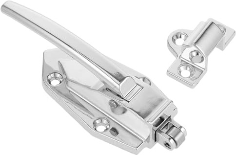 EXAOMBLE Loquet de Porte en Alliage de Zinc pour Four et Congélateur, Poignée Argentée Fixation par Vis, Installation Facile pour Usage Commercial et Domestique