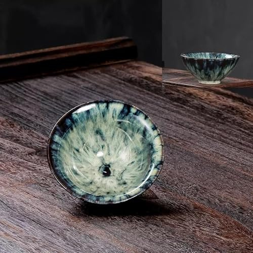 Tazza collezione ceramica, regalo appassionato tè, coppa infuso orientale, tazza da tè anticata, tazza da degustazione pu erh(5)