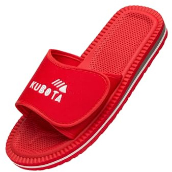 Kubota Badelatschen mit Klettverschluss für Herren & Damen Rot 45