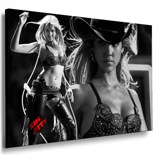 Sin City - Jessica Alba Leinwand Bild 100x70cm k. Poster ! Bild fertig auf Keilrahmen ! Pop Art Gemälde Kunstdrucke, Wandbilder, Bilder zur Dekoration - Deko. Film/Movie/Tv Stars Kunstdrucke