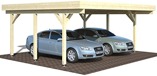 Palmako Carport / Doppelcarport Karl 20,6 natur