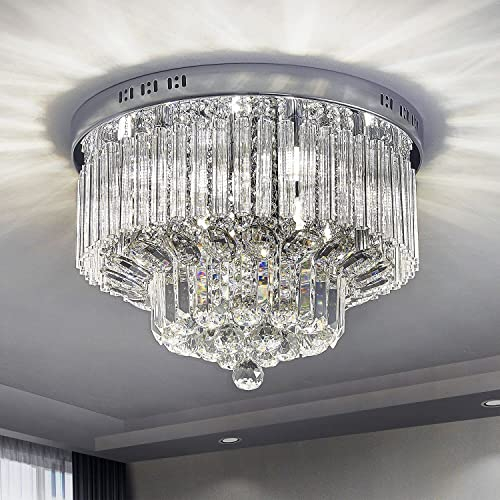 Saint Mossi Kronleuchter Modern Clar K9 Kristall Kronleuchter Leuchtmittel Deckenleuchte Aufhängung deckenlampe für Esszimmer Schlafzimmer Chrom Baldachin