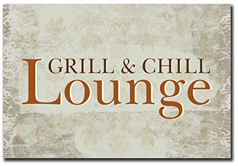 Homeyourself Hochwertiges Metallschild 30 x 20 cm aus Alu Verbund Grill & Chill Lounge Deko Schild Wandschild