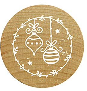 Woodies COLOP Holz-Stempel - Weihnachtskugel - Abdruckgröße 30 mm