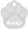 GRAVURZEILE Aluminium Hundemarke mit Gravur - Großes Pfoten Motiv - Personalisiert mir Namen, Symbol & Telefonnummer - wählbare Farbe - für Hunde & Katzen - Größe 3,4 x 3,5 cm - Farbe: Silber