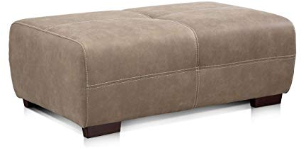 Cavadore Hocker Mavericco / XXL Hocker rechteckig in Lederoptik / Industrial Style / Passend zu Big Sofa und Ecksofa Mavericco / 108 x 71 x 41 cm (BxHXT) / Mikrofaser Beige