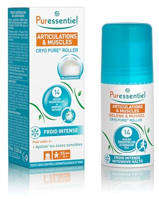 Puressentiel - Cryo Pure Roll-on mit 14 ätherischen Ölen - Hilft zu entspannen und beruhigt empfindliche Zonen - Sofortiger Kälteeffekt - 75 ml