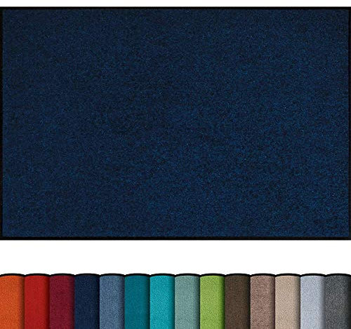Erwin Müller Fußmatte Mainz, Schmutzfangmatte, Sauberlaufmatte uni dunkelblau Größe 70x100 cm - rutschfest, pflegeleicht, für Fußbodenheizung geeignet (weitere Farben, Größen)