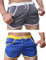 Rexcyril Herren-Shorts für Laufen, Workout, Bodybuilding, Fitnessstudio, Sport, Freizeit, kurze Hose, 2er-Pack (grau + blau), Mittel