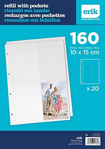 Grupo Erik Fotohüllen 20 Folien mit 4 Fächern pro Seite - Sammlerhüllen 160 Bilder, beige, RAFB001