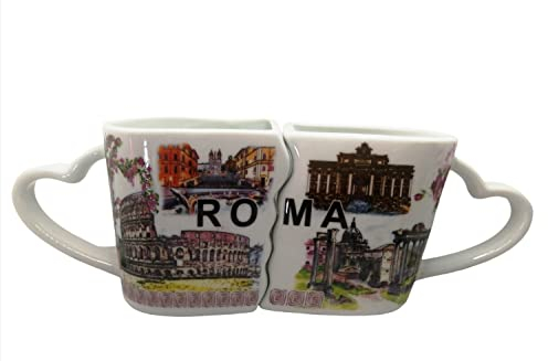 ICT Tazze Coppia in Love Souvenir Innamorati Ricordi di Roma 4649