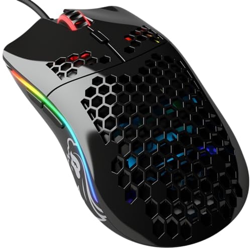 Glorious Gaming Model O Mouse da gaming wired, superleggero 67 g, design a nido d'ape, RGB, sensore Pixart 3360, Omron Switches, ambidestro - Nero lucido