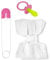 W WIDMANN MILANO Party Fashion 82522 - Baby Set, Windel, Stecknadel und Schnuller, Mottoparty, Karneval
