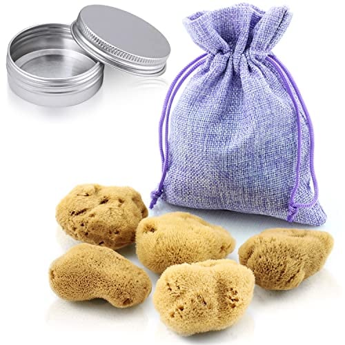 tom&pat Spugna Mestruale, alternativa ai tamponi morbidi, DERMATEST: ECCELLENTE, contenitore sostitutivo per l'uso in viaggio, spugna naturale lavabile e riutilizzabile (Taglia M, 5 x 5-7 cm)