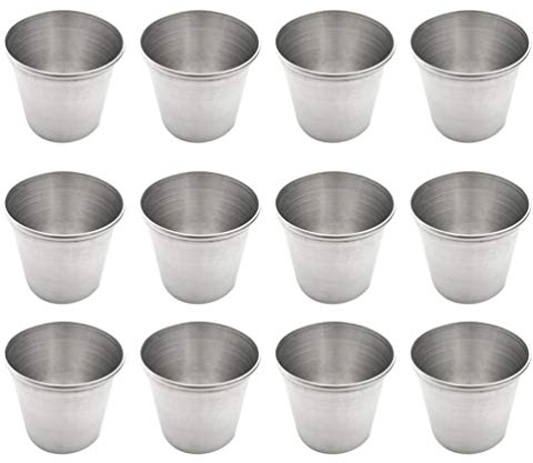 TOYANDONA 12 Tasses à Liqueur en Acier Inoxydable, Gobelets à Vin, Gobelet pour Whisky et Liqueur (45 ML)