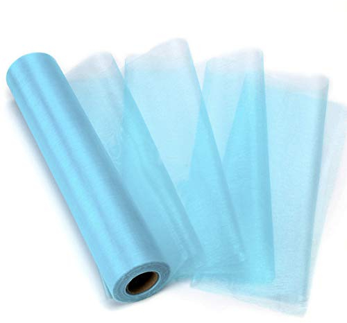 Organza Stoff Blau, Rolle Organza Schiere Stoff Stuhl Schärpe Band DIY Tüll Rolle Hochzeit Tüllband, 26m x 29cm