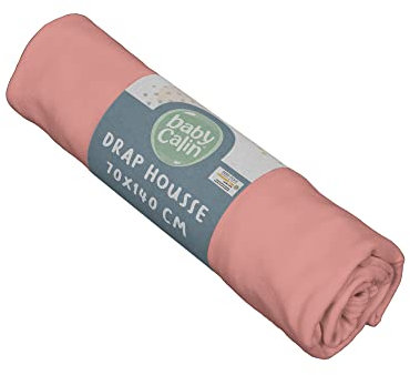 BabyCalin - Spannbettlaken, 70 x 140 x 17 cm, Terrakotta, Öko-Tex-Zertifiziert