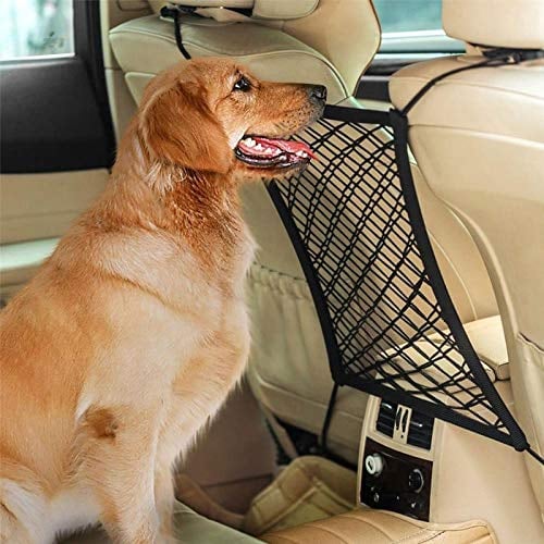 Auto Organizer Netz Auto Haustier Sicherheitsnetz Hunde Rücksitz Barriere Pet Sicherheit Netz Barrier Fahrzeug Hunde Gepäcknetz Rücksitz Hund Schutznetz für Hund/Hündchen/Haustiere - Schwarz