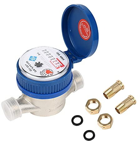 Kalt Wasserzähler Garten, Kaltwasserzähler 15 mm 1/2 Zoll Zapfhahnzähler mit Armaturen für Garten und Haushalt