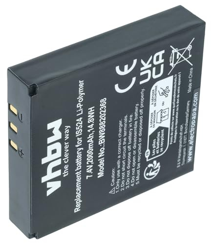 vhbw Akku kompatibel mit Pax D210 | D210 BlueTooth, D210 GPRS, myPOS D210 Wifi Barcodescanner POS (2000 mAh, 7,4 V, Li-Polymer)