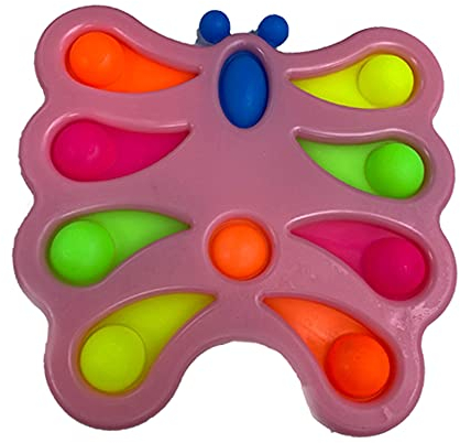 KAV Simple Dimple Butterfly 10 Pop Bubble Popper Push Pop Pop Pop Fidget Spielzeug für Kinder und Erwachsene, Autismus spezielle Bedürfnisse – Stress und Angstlinderung (Schmetterling Pink)