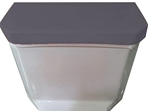 Madeals Velvet Toilet Tank Lid Cover Fabric Cover for A Lid Toilet Tank Dark Gray