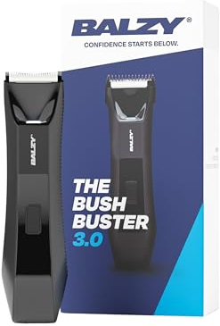 BALZY® The BushBuster® 3.0 Herren Trimmer Intimrasierer - Body Groomer für die Dusche - Rasierer für die Männerpflege - Kabellos - Schwarz