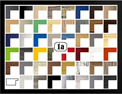 Puzzello Puzzlerahmen Bilderrahmen Posterrahmen 48x64 cm Schwarz Schlicht Matt 64x48 cm mit Antireflex Kunstglas