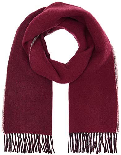 HACKETT LONDON Men's X2Face Checkdog Cold Weather Scarf, Grey/Wine, One Size