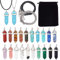 SUNNYCLUE 20 Colors Bullet Shape Gemstone Pendants Hexagonal Chakra Crystal Charms Healing Gemstone Pendant Bulk with Waxed Cotton Cord for Adults DIY Choker Necklace Jewelry Making Crafts