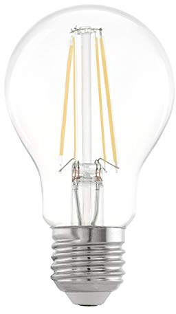 EGLO E27 LED Lampe dimmbar in Stufen, Retro-Glühbirne zum Dimmen mit Lichtschalter, 7 Watt (entspricht 60 Watt), 806 Lumen, Vintage-Leuchtmittel warmweiß, 2700 K, Edison Glühlampe Ø 6 cm