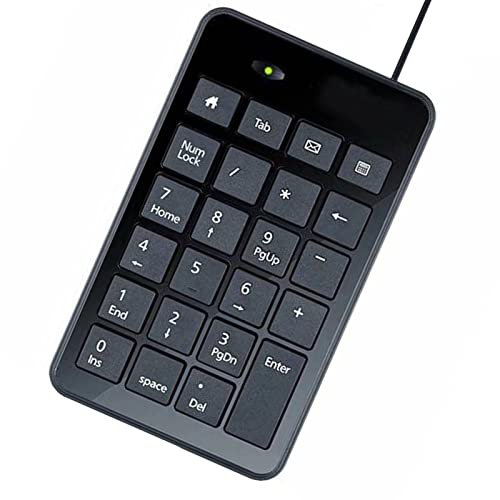 Nummernblock für Laptop – Kompakte Ziffernblock Externer USB Wired Numpad – Externer USB-Anschluss-Nummernblock Tastatur