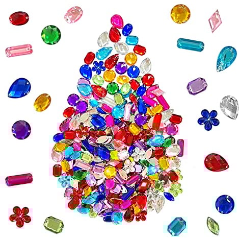 200 Acryl-Nähkristalle, mehrfarbige Schmuck-Edelsteine mit Löchern, gemischte flache Kunstharz-Strasssteine, geeignet für Kleidung, Nähdekoration, farbige Diamanten, DIY-Dekoration, Handwerk
