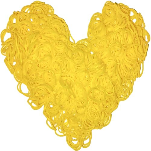 Yowamho 900 Yellow Rubber Band with 24 S-clips and 1 Small Crochet, Elastic, Not Easy to Break.