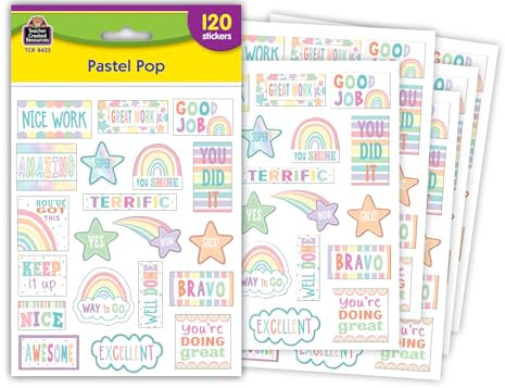 Pastel Pop Stickers, Pack of 120