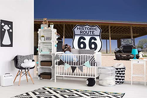 Vlies Fototapete ALTE AUTOS AUF DER ROUTE 66 375 x 250 cm (inkl. Kleister) - Vlies Tapete, Wandtapete, Wandbilder - Tapete für Wohnzimmer Schlafzimmer, Büro, Küche - Montagefertig