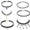 CUHZA 6 Stück Elastische Halskette, Stretch Tattoo Choker Kette, Choker Halskette Set,Gummi Halsband Tattoo KetteSets, Armband Vintage Tattoo Halskette Henna Halsband für Mädchen Frauen Teen Kinder