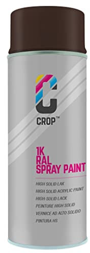 CROP Peinture en bombe RAL 8017 Brun chocolat - Couverture élevée, Séchage rapide, 100% inaltérable - Auto, Moto & Bricolage - Givré - 400ml