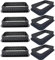 8 Pezzi Stampo Mousse per Torta, Stampo Rotondo Perforato, Anello Mousse Torta, Stampo per Mousse Forato in Plastica Nera Tondo, Strumenti per Anello da Dessert da Forno Fai da te (Rettangolare)
