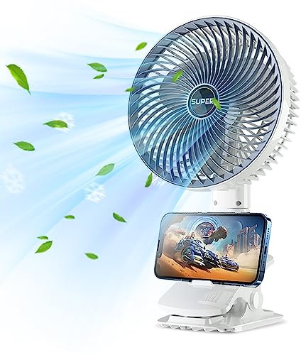 mebiusyhc USB Desk Fan,3 Speed 360° Adjustable USB Clip on Fan, Portable Personal Fan Rechargeable for Bed,Desktop Office Home Bedroom Car Outdoor Camping…