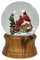 Ashfield & Harkness Woodland Cardinal Schneekugel mit aufziehbarer Spieluhr, 1 Paar