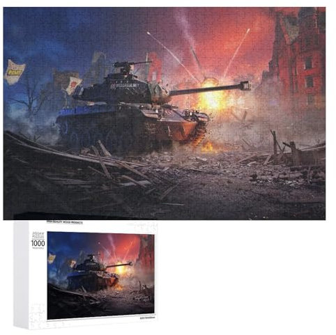 1000 Piece Jigsaw Puzzles for Adults Educational Game Challenge World of Tanks 70x50 Papier