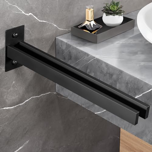 Porta Asciugamani Bagno 40 CM - Portasciugamani SUS 304 Acciaio Inox Autoadesivo Porta Asciugamani Bagno Nero Porta Salviette Bagno Senza Foratura, Salvaspazio Adatto per Bagni di Cucina