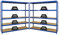 PROREGAL Mega Deal 2er-Set Schwerlastregal Giant Elephant 180x180x45cm mit 5 Ebenen Fachlast 200kg Blau, Kellerregal, Steckregal, Garagenregal, Lagerregal