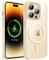 JETech Magnetic Case for iPhone 14 Pro Max 6.7-Inch Compatible with MagSafe, Shockproof Phone Bumper Cover, Solid Color Matte TPU Frame, Anti-Scratch Clear Back (Beige)