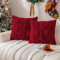 Demiawaking 2 Stücke Kissenbezug 45x45cm Sofadeko Sofakissen Party Deko, Liebe Herz Kissen Kissenbezüge, Weicher Plüsch Kopfkissenbezug Kissenhülle Damen Mutter Geschenk (Rot 02)