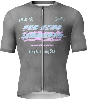 INBIKE Fahrradtrikot Herren Radtrikot Rennrad Mountainbike Trikot Fahrradbekleidung Sommer Kurzarm mit 3 Taschen Men's MTB Jesery Atmungsaktiv Elastisch UV-Protect Schnell Trocknend Dunkelgrau,M