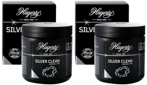 Hagerty Silver Clean 170ml x 2 Pack - Personal uses | Cleaning Liquid Jewelry Immersion Bath for Silver Plated Jewelry