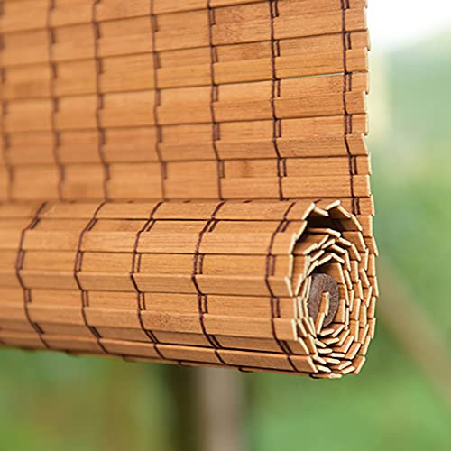 Natürliches Bambus-Rollo für den Außenbereich, 90 % Lichtblockierung, Raffrollos für Fenster, Holz-Rollos für Küchentüren (120 x 300 cm)